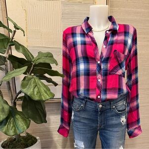 RAILS | Pink “Hunter” Plaid Button-front Shirt Super Soft Berry and Navy
